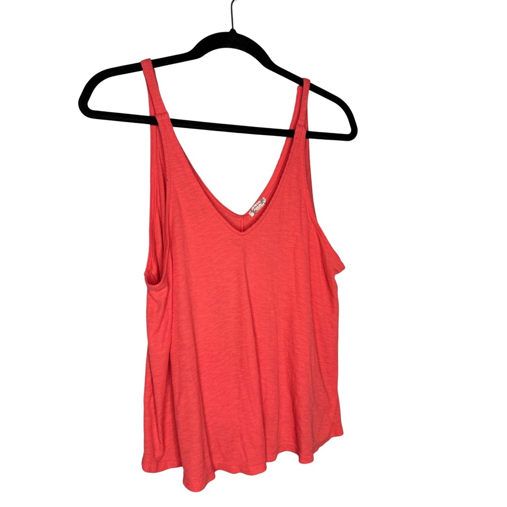 Intimately Free People ribbed corral orange pink sleeveless boho oversized tank